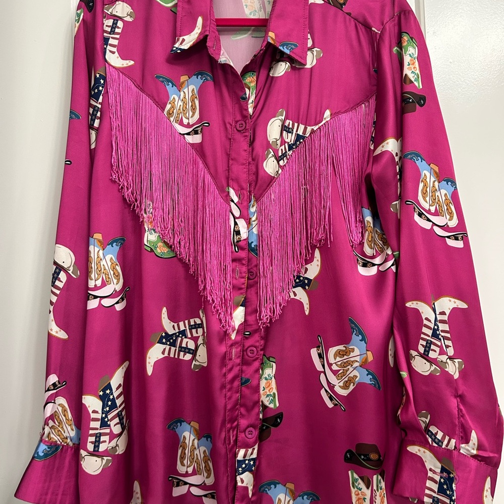 Blue B western blouse